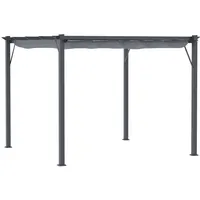 Outsunny Pergola Pavillon 3 x 3 m Dunkelgrau/Grau