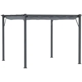 Outsunny Pergola Pavillon 3 x 3 m Dunkelgrau/Grau