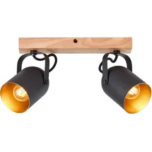 Brilliant Tronte 2-flammig gold/schwarz Holz/Metall