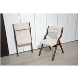 BBWL Klappstuhl mit Polster 2er Set Holz gepolsterte Faltstühle Esszimmerstuhl, klappbar Samt Sitzfläche ohne Montage für Küche Party Gäste beige