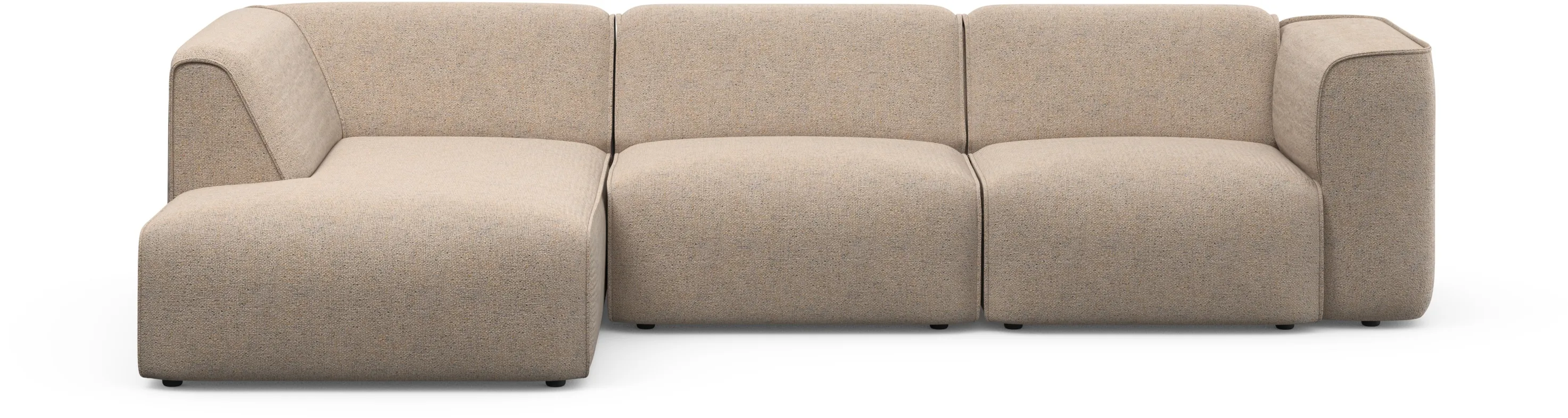 Ecksofa RAUM.ID "Merid jederzeit durch Module erweiterbar L-Form", grau (taupe), B:295cm H:70cm T:162cm, 100% Polyester, Sofas, als Modul oder separat verwendbar, für individuelle Zusammenstellung