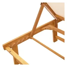 vidaXL Sonnenliegen 2 Stk. Creme Massivholz Akazie und Textilene