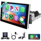 2G+64G Wireless Apple Carplay Android Autoradio 1 Din mit Android Auto GPS Navi WiFi 9 Zoll Touchscreen Autoradio mit Mirror Link Bluetooth FM/RDS/DAB+/OBD2/DVR Lenkradsteuerung Rückfahrkamera