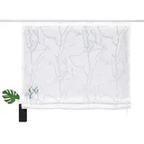 my home Raffrollo Anna, mit Klettband, Halbtransparent, Ausbrenner, Viskose weiß 100 cm x 130 cm