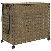 vidaXL Wäschekorb Mit Rollen 66x35x60 Cm Rattan Vidaxl515570