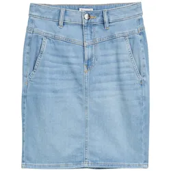 TOM TAILOR Damen Jeansrock mit Stretch-Anteil, blau, Uni, Gr. 36