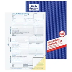 AVERY Zweckform Lohn-/Gehaltsabrechnung Formularbuch 1759