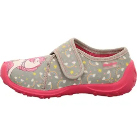 Fischer Markenschuh Hausschuhe Einhorn-Print Grau/Pink 28