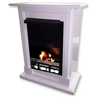 Kaminbau Mierzwa Echtfeuer-Dekokamin Madrid (Deluxe, Brenngel & Bio-Ethanol Kamin inkl. regulierbarem Brenner & Zubehör), Farbwahl, Gelkamin, Ethanolkamin, Kaminofen, Bodenkamin weiß