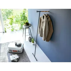 Yamazaki Anlehngarderobe Garderobenständer zum Anlehnen an die Wand schwarz minimalistisch