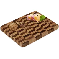 Relaxdays Schneidebrett Holz, Tranchierbrett massiv, 40x30 cm, Akazie, klingenschonend,