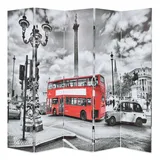 vidaXL Raumteiler klappbar 200 x 170 cm London Bus Schwarz-Weiß