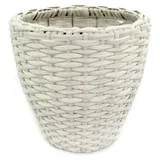 Rattan Blumentopf rund 1 Stück - L weiß - Weiß