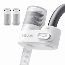 VEVOR Wasserhahn Wasserfilter Wasserreiniger mit 3 Filtern Vertikal Weiß Küche