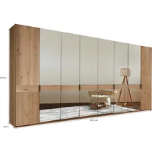 Wiemann Drehtürenschrank WIEMANN "Cardiff", braun (parsol, bronze, spiegelglas), B:393,1cm H:216cm T:58cm, Floatglas, Hartfaserplatte, Holzwerkstoff, Massivholz, Schränke, Drehtürenschrank, inkl. Türdämpfung