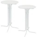 Trutzholm Stehtisch klappbar Ø 70 cm Höhe 110 cm Weiß