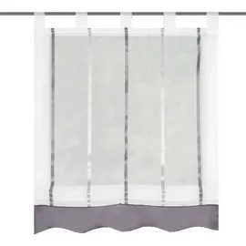 Home fashion Schlaufenrollo Längsstreifen, Polyester, Grau, 140 x 80 cm, 1 Einheiten