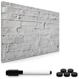 Navaris Magnettafel Magnetpinnwand Memoboard zum Beschriften - 60x40 cm Notiztafel div. Designs - Tafel abwaschbar mit Halterung Magneten Stift