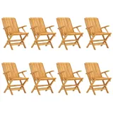 vidaXL Gartenstühle 8 Stk. Klappbar 61x67x90 cm Massivholz Teak