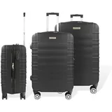 Hti-Living Travelstar Koffer-Set 3-tlg. schwarz/abs