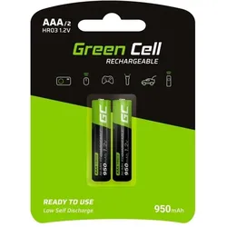 2x Akumulator AAA HR03 950mAh Akkus Batterien (Nickel-Hydrid-Akku, Spannung von 1,2V, lange Lebensdauer, Temperaturbereich von -20 bis 60 ° C)