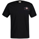 GANT T-Shirt mit Label-Stitching, black, M