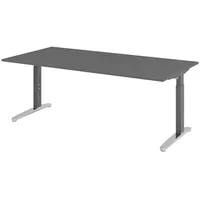 Bümö Schreibtisch Graphit, Graphit, Nachbildung, Rechteckig, 200x74x100 cm, FSC