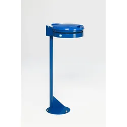 PROREGAL Standhalter mit Gummiband | mit Kunststoff-Deckel | HxBxT 105x37x46,5cm | Stahl | Blau | Mülleimer Abfalleimer Müllkorb