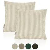 lycce 2er Set Kissenbezug aus trendigem Cordstoff (40 x 40 cm)