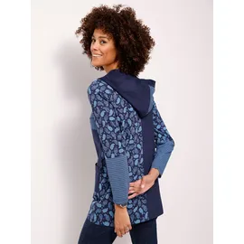 Sieh an! Shirtjacke in marine-mittelblau-bedruckt | Gr.: 42