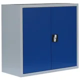 Lüllmann Stahl-Aktenschrank Metallschrank abschließbar Büroschrank Lichtgrau/Blau 750 x 800 x 383 mm 530301