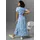 Aniston CASUAL Wickelkleid Blau/Weiß 42