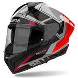 Rocket Integralhelm Grau/Rot Schwarz M