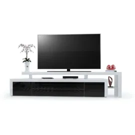 Vladon Leon Lowboard 227 x 52 x 35 cm Schwarz Hochglanz/MDF