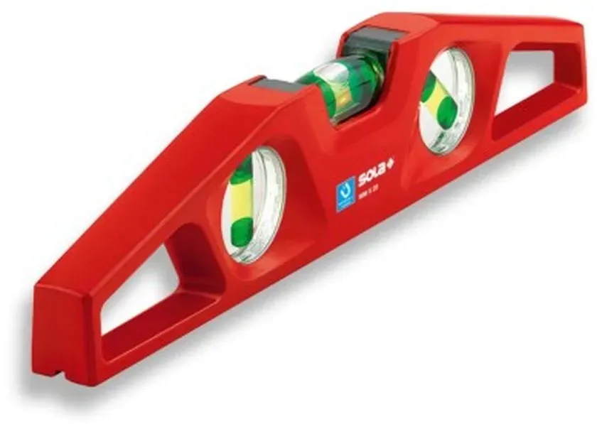 Sola Guss-Aluminium Wasserwaage mit gefräster V-Nut