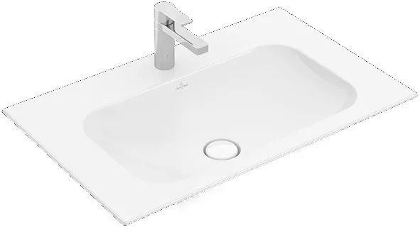 Schrankwaschtisch „Finion“ 80 × 50 cm in Stone White mit CeramicPlus