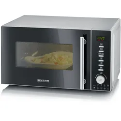SEVERIN MW 7773 - Mikrowelle mit Grill & Konvektion 20 L Schwarz / Silber