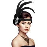 Molain 1920er Flapper-Stirnband, Feder-Kristall-Stirnband 20er-Jahre-Kopfschmuck-Zubehör für Frauen Gatsby-Kostüm-Mottoparty, Cocktailparty-Haar-Accessoires für Frauen