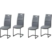 Hti-Living Schwingstuhl Kunstleder grau 4er Set