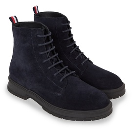 Tommy Hilfiger HILFIGER CORE SUEDE BOOT Schnürboots mit gestreifter Anziehlasche blau 41 EU