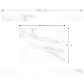 ALLboards Herdabdeckplatte Schneidebrett 52×60 cm weiß