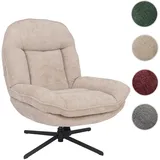 Mendler Relaxsessel HWC-P32 Chenille 80 x 96 x 80 cm Beige mit Wippfunktion
