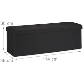 Relaxdays Sitzbank Faltbar Schwarz 38 x 114 x 38 cm