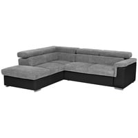 MID.YOU Ecksofa Grau, Schwarz & 252x217 cm