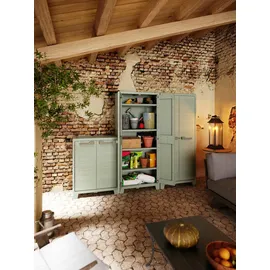 KETER Kunststoffschrank niedrig 80 x 44 x 100 cm jadegrün 2 höhenverstellbare Böden