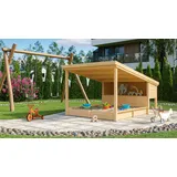 Weka Holzsandkasten Tabalgu Bully mit Überdachung beige