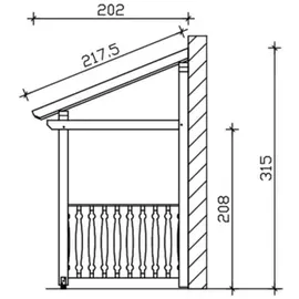 SKANHOLZ Vordach Paderborn 8 336 x 202 cm grau