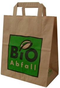 BIOMAT® Bioabfallsäcke aus Papier 8 l mit Henkel, Maße: 220 x 140 x 260 mm, 1-lagiges Kraftpapier, 1 Karton = 240 Beutel