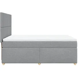 vidaXL Boxspringbett mit Matratze Hellgrau 140x200 cm Stoff