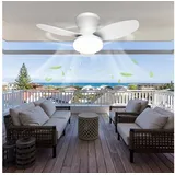 oyajia Deckenventilator 50W 3 Flügeln Deckenventilator mit Beleuchtung, LED Deckenleuchte 66cm, Dimmbare Deckenleuchte mit Fernbedienung für Schlafzimmer, Wohnzimmer weiß
